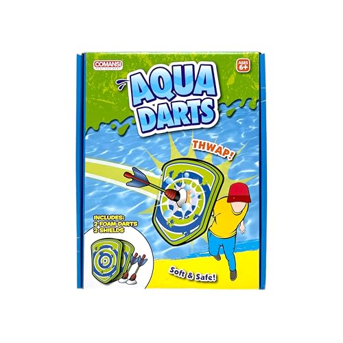 COMANSI - Aqua Darts-Wasserspiel mit 2 Dartpfeilen + 2 Schildern. Einfach und sicher zu verwenden im Innen- und Außenbereich (4) von Comansi