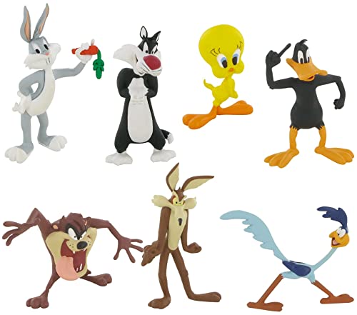 Comansi Looney Tunes Figuren, Bugs Bunny, Tweed, Lucas Duck, Wild, Coyote, Wanderwege, Tazmania, 7 Stück von Comansi