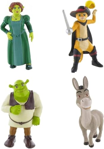 Comansi - Shrek 4er Figuren Set mit Shrek, Fiona, Esel, Kater von Comansi