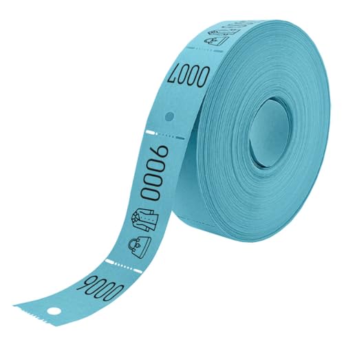 CombiCraft Garderobenummern auf Rolle Blau mit Tasche-/Jacke Symbol - 500 Abrisse pro Rolle - Mit praktischem Aufhängeloch - Ideal für eine organisierte Garderobe bei Veranstaltungen von CombiCraft