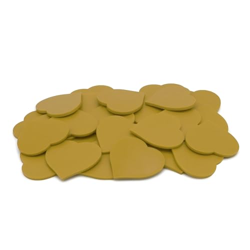 CombiCraft Goldfarbene herzförmige Kunststoffchips 40x40 mm (100 Stück) - Vielseitig und bunt für besondere Anlässe, Valentinstag und mehr von CombiCraft