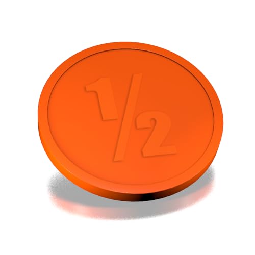 CombiCraft Kunststoff 1/2 Wertmarken in Orange mit 29 mm Durchmesser - Packung mit 250 Stück - Vielseitige Verwendungsmöglichkeiten von CombiCraft