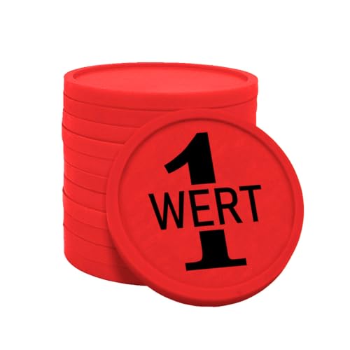 CombiCraft Kunststoff Wertmarken Chips 1 Wert-Aufrduck - 100 Stück - 29 mm Durchmesser - Ideal als Zahlungsmittel für Veranstaltungen CombiCraft Kunststoff Wertmarken Chips 1 Wert-Aufrduck - 100 Stück - 29 mm Durchmesser - Ideal als Zahlungsmittel für Veranstaltungen von CombiCraft