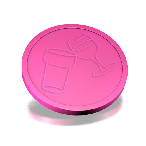CombiCraft Kunststoff Wertmarken in Pink - 29mm Durchmesser, Bier- und Weinglas Relief, 250 Stück Verpackung - Zur Anwendungen bei Veranstaltungen, Festivals und Gastronomiebetrieben von CombiCraft