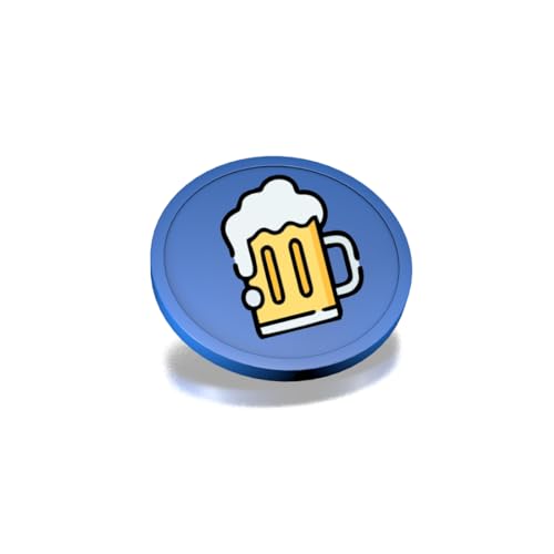 CombiCraft Kunststoff Wertmarken mit Bierkrug-Aufdruck in Blau- 29 mm Durchmesser - Ideal als Zahlungsmittel für Veranstaltungen - 100 Stück pro Packung von CombiCraft