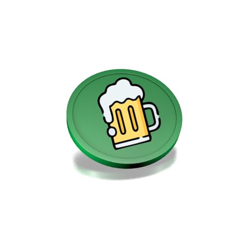 CombiCraft Kunststoff Wertmarken mit Bierkrug-Aufdruck in Dunkelgrün- 29 mm Durchmesser - Ideal als Zahlungsmittel für Veranstaltungen - 100 Stück pro Packung von CombiCraft