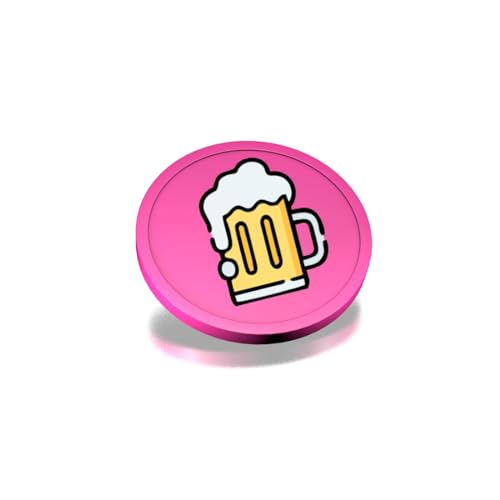 CombiCraft Kunststoff Wertmarken mit Bierkrug-Aufdruck in Pink- 29 mm Durchmesser - Ideal als Zahlungsmittel für Veranstaltungen - 100 Stück pro Packung von CombiCraft