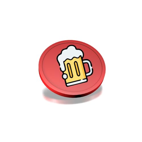 CombiCraft Kunststoff Wertmarken mit Bierkrug-Aufdruck in Rot- 29 mm Durchmesser - Ideal als Zahlungsmittel für Veranstaltungen - 100 Stück pro Packung von CombiCraft