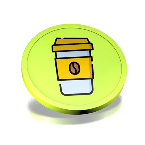 CombiCraft Kunststoff Wertmarken mit Kaffeebecher-Aufdruck in Hellgrün- 29 mm Durchmesser - Ideal als Zahlungsmittel für Veranstaltungen - 100 Stück pro Packung von CombiCraft
