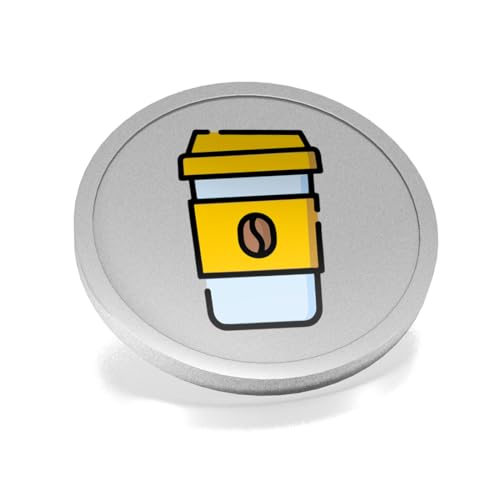 CombiCraft Kunststoff Wertmarken mit Kaffeebecher-Aufdruck in Silber- 29 mm Durchmesser - Ideal als Zahlungsmittel für Veranstaltungen - 100 Stück pro Packung von CombiCraft
