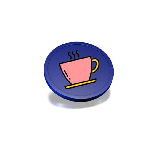 CombiCraft Kunststoff Wertmarken mit Kaffeetassen-Aufdruck in Dunkelblau- 29 mm Durchmesser - Ideal als Zahlungsmittel für Veranstaltungen - 100 Stück pro Packung von CombiCraft