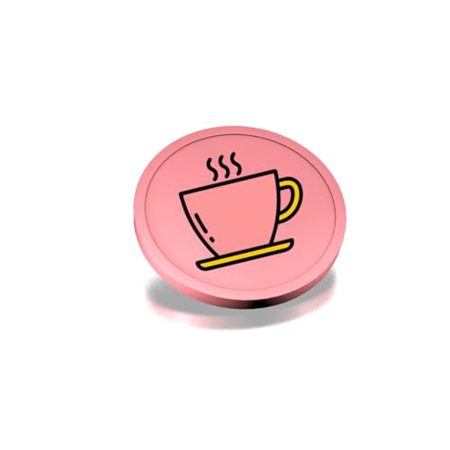 CombiCraft Kunststoff Wertmarken mit Kaffeetassen-Aufdruck in Rosa- 29 mm Durchmesser - Ideal als Zahlungsmittel für Veranstaltungen - 100 Stück pro Packung von CombiCraft
