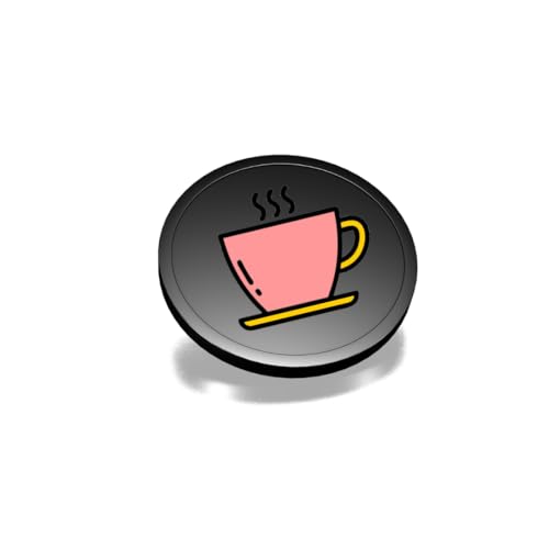 CombiCraft Kunststoff Wertmarken mit Kaffeetassen-Aufdruck in Schwarz- 29 mm Durchmesser - Ideal als Zahlungsmittel für Veranstaltungen - 100 Stück pro Packung von CombiCraft