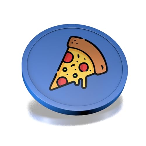 CombiCraft Kunststoff Wertmarken mit Pizzastück-Aufdruck in Blau- 29 mm Durchmesser - Ideal als Zahlungsmittel für Veranstaltungen - 100 Stück pro Packung von CombiCraft