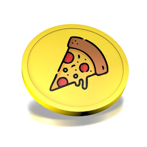 CombiCraft Kunststoff Wertmarken mit Pizzastück-Aufdruck in Gelb- 29 mm Durchmesser - Ideal als Zahlungsmittel für Veranstaltungen - 100 Stück pro Packung von CombiCraft