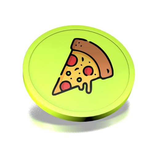 CombiCraft Kunststoff Wertmarken mit Pizzastück-Aufdruck in Hellgrün- 29 mm Durchmesser - Ideal als Zahlungsmittel für Veranstaltungen - 100 Stück pro Packung von CombiCraft