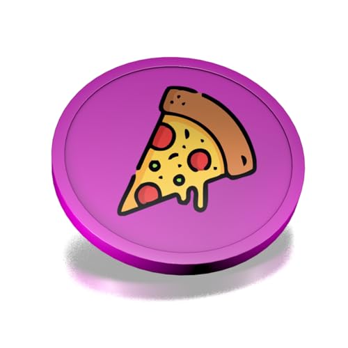 CombiCraft Kunststoff Wertmarken mit Pizzastück-Aufdruck in Lila- 29 mm Durchmesser - Ideal als Zahlungsmittel für Veranstaltungen - 100 Stück pro Packung von CombiCraft