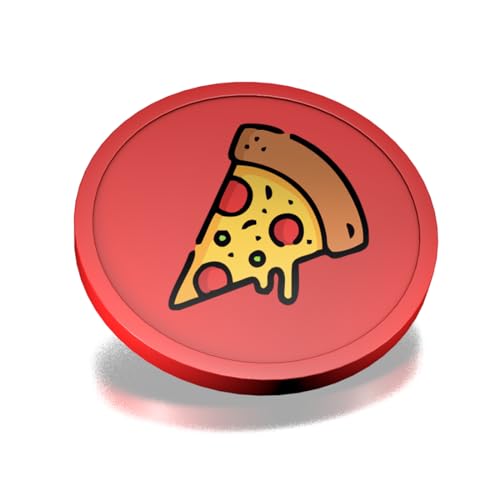 CombiCraft Kunststoff Wertmarken mit Pizzastück-Aufdruck in Rot- 29 mm Durchmesser - Ideal als Zahlungsmittel für Veranstaltungen - 100 Stück pro Packung von CombiCraft