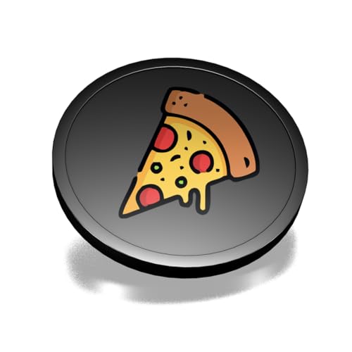 CombiCraft Kunststoff Wertmarken mit Pizzastück-Aufdruck in Schwarz- 29 mm Durchmesser - Ideal als Zahlungsmittel für Veranstaltungen - 100 Stück pro Packung von CombiCraft
