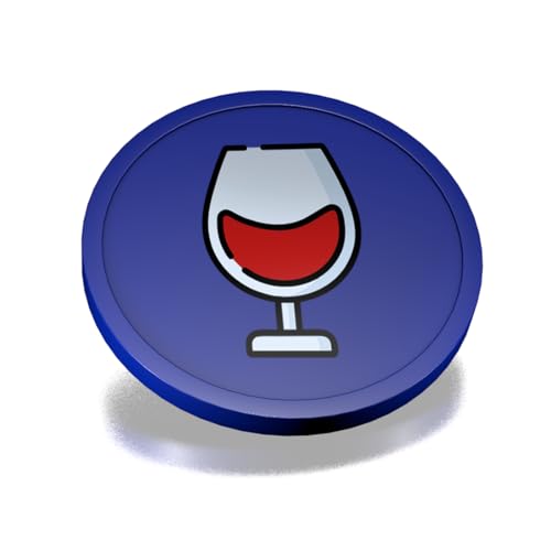 CombiCraft Kunststoff Wertmarken mit Weinglas-Aufdruck in Dunkelblau- 29 mm Durchmesser - Ideal als Zahlungsmittel für Veranstaltungen - 100 Stück pro Packung von CombiCraft