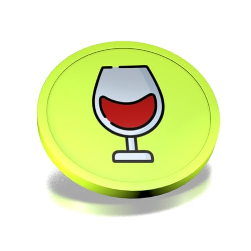 CombiCraft Kunststoff Wertmarken mit Weinglas-Aufdruck in Hellgrün- 29 mm Durchmesser - Ideal als Zahlungsmittel für Veranstaltungen - 100 Stück pro Packung von CombiCraft