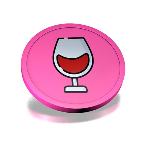 CombiCraft Kunststoff Wertmarken mit Weinglas-Aufdruck in Pink- 29 mm Durchmesser - Ideal als Zahlungsmittel für Veranstaltungen - 100 Stück pro Packung von CombiCraft