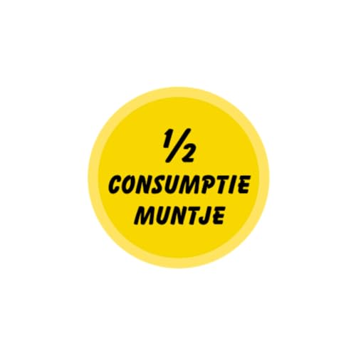 Combicraft 1/2 Konsummünzen gelb bedruckt, Durchmesser 23 mm, Verpackung von 100 Stück, nützliche Zahlungsart für Events und Festivals, Transaktionstool für halben Verbrauch von CombiCraft