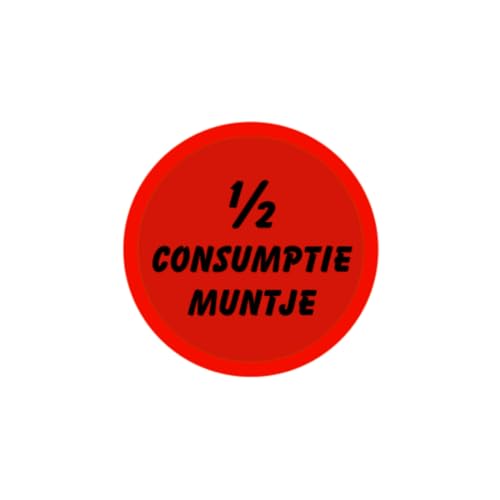 Combicraft 1/2 Konsummünzen rot bedruckt, Durchmesser 23 mm, Verpackung von 100 Stück, nützliche Zahlungsart für Events und Festivals, Transaktionstool für halben Konsum von CombiCraft