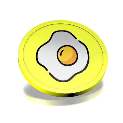 Combicraft Frühstück Konsummünzen Fluor Yellow - Münzen mit einem Aufdruck aus gebackenem Ei - Durchmesser 29 mm - Verpackung 100 Stück - Praktische Zahlungsart für Festivals, Veranstaltungen und von CombiCraft