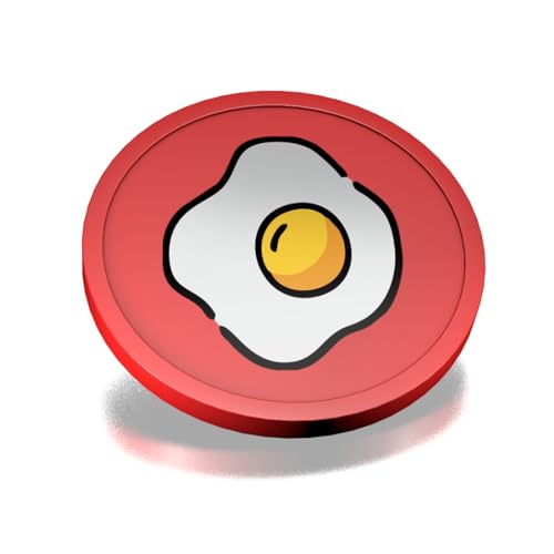 Combicraft Frühstück Konsummünzen Rot - Münzen mit einem Aufdruck aus gebackenem Ei - Ø 29 mm - Verpackung 100 Stück - Praktische Zahlungsart für Festivals, Events und Gastronomie von CombiCraft