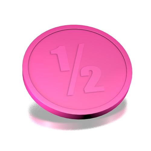 Combicraft Kleine Plastik-Verbrauchsmünzen mit Aufdruck 1/5.1 cm rosa, Durchmesser 25mm, Verpackung von 100 Stück Festivalmünzen, praktische Zahlungsart für halben Verbrauch von CombiCraft