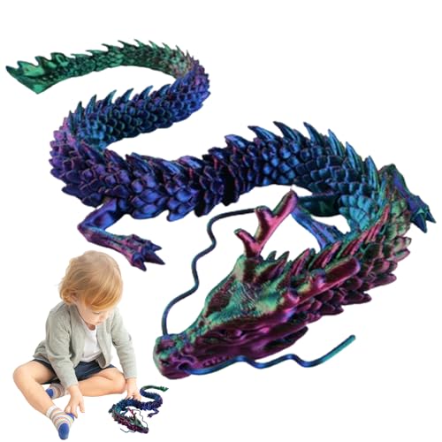 3D -gedruckter Drache, 3D -gedruckte Drachen, 3D -gedruckter Drache 12 Zoll Flexibler artikulierter Drache potenable Crystal Dragon Stress Relief Dragon Spielzeug für die Autodekoration farbenfroh von Comebachome