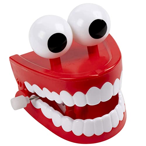 Aufwickeln plattspielzeug, aufwickelte plötzliche Spielzeug-Choming-Zähne aus Plastik rote Requisiten mit Augen für Party Weihnachten Halloween-Gefälligkeiten, Uhrwerk Zahners Spielzeug rot von Comebachome