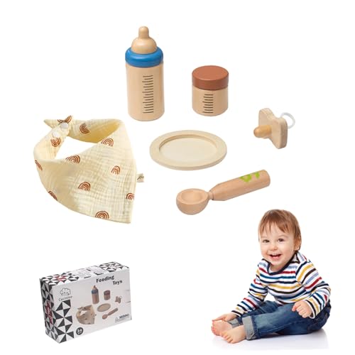 Babypuppen -Fütterungsset Realistisches Holzbabypuppen -Fütterungszubehör mit Löffel, Abschnittschild, Milchflasche und mehr, Babypuppenzubehör für Spielzeug spielen, Babypuppen -Fütterungszubehör, B Babypuppen -Fütterungsset Realistisches Holzbabypuppen -Fütterungszubehör mit Löffel, Abschnittschild, Milchflasche und mehr, Babypuppenzubehör für Spielzeug spielen, Babypuppen -Fütterungszubehör, B von Comebachome