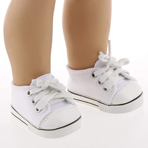 Comebachome 1Pair Puppenschuhe weiß lässige Skateboardschuhe Schuhe für 18 Zoll Puppen Kinder Geschenkspielzeug, Mini-Puppenschuhe, Puppen-Turnschuhe von Comebachome