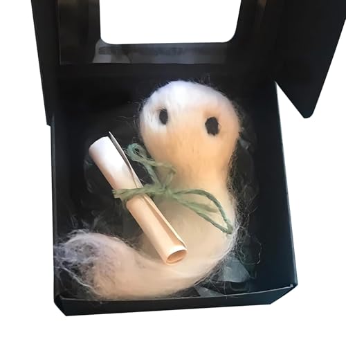 Comebachome Adoptieren Sie einen Ghost Feis Cute Pocke Green Ghoween Decorative Ghost Toy mit Scroll Halloween für Freunde Familien Kinder, Plüschspielzeug, Plüsch von Comebachome