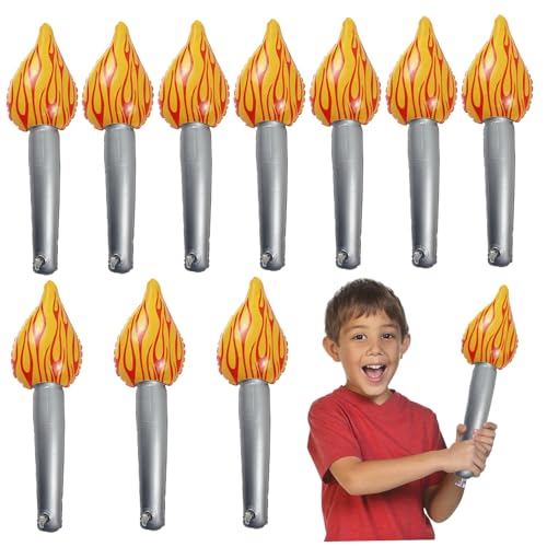 Comebachome Aufblasbare Taschenlampe, 10pcs 16,5 -Zoll -Handheld gefälschte Taschenlampe, PVC -Torchspielzeug für Kinderspiele mittelalterliche Partyzubehör von Comebachome