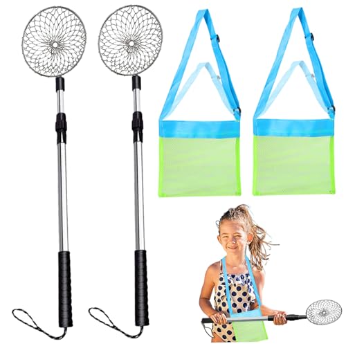 Comebachome Beschusswerkzeuge für Strand, 4PCS Edelstahlsandsifter mit Mesh Beach Bags, Handheld zum Sammeln von Muscheln Comebachome Beschusswerkzeuge für Strand, 4PCS Edelstahlsandsifter mit Mesh Beach Bags, Handheld zum Sammeln von Muscheln von Comebachome