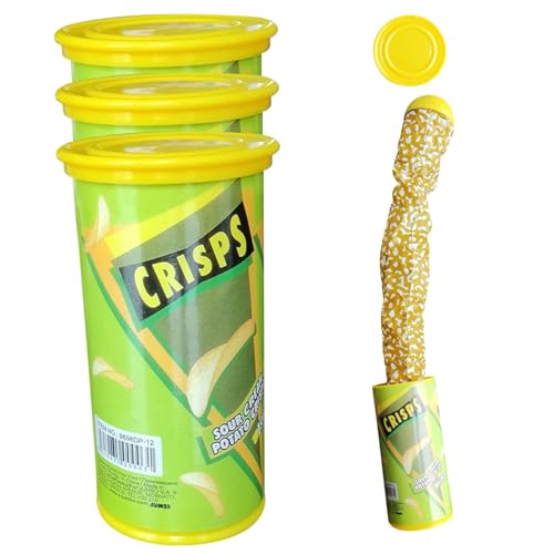 Comebachome Chip- und Kartoffelspielzeug, 3pcs 4,3 -Zoll -Schlange in einem Dose Streich für Kinder, lustige falsche Schlange, Plastik Spring -Prankster -Zeug für Erwachsene Trick Gag Geschenke (l) von Comebachome