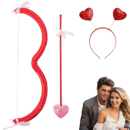 Comebachome Cupid Bow und Pfeilset umfassen 15 Zoll romantische Amorbon & Herz -Form -Stirnband niedliche Kostümgeschenke für Valentinstag Cosplay -Partyzubehör, Style1, Herzstirnband Comebachome Cupid Bow und Pfeilset umfassen 15 Zoll romantische Amorbon & Herz -Form -Stirnband niedliche Kostümgeschenke für Valentinstag Cosplay -Partyzubehör, Style1, Herzstirnband von Comebachome