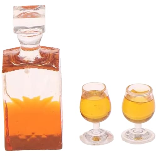 Comebachome Dollhouse Whisky Flasche, 1 Set realistische Mini -Alkoholflaschen mit 2 Tassen, Harz Mini -Weinflaschen, dekoratives Puppenhauszubehör für Doll House Decor Comebachome Dollhouse Whisky Flasche, 1 Set realistische Mini -Alkoholflaschen mit 2 Tassen, Harz Mini -Weinflaschen, dekoratives Puppenhauszubehör für Doll House Decor von Comebachome
