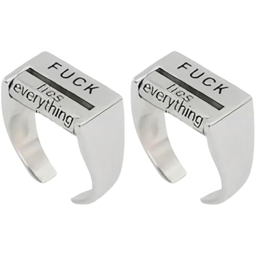 Comebachome Fick Dich Ringe, 2pcs rotierende Stimmungskontrolle Fick -Off -Ring, lustiger legieriger Verstellbarer Ausdrucksring für Männer Frauen Comebachome Fick Dich Ringe, 2pcs rotierende Stimmungskontrolle Fick -Off -Ring, lustiger legieriger Verstellbarer Ausdrucksring für Männer Frauen von Comebachome