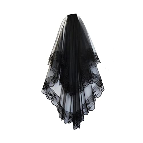 Comebachome Halloween Lace Veil kreativer Hochzeitsschleier Halloween mit 2 Schicht wiederverwendbarer Spitze für Frauen Hochzeit Kostüm Schwarz, kreativ, kreativ, Comebachome Halloween Lace Veil kreativer Hochzeitsschleier Halloween mit 2 Schicht wiederverwendbarer Spitze für Frauen Hochzeit Kostüm Schwarz, kreativ, kreativ, von Comebachome