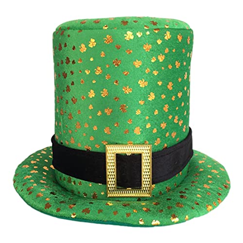 Comebachome St. Patricks Day Hats, St. Patricks Day Hut Green Shamrock Top Hat Kobold Hut für St. Patrick's Day Kostümzubehör, St. Patrick's Day Green Hat von Comebachome