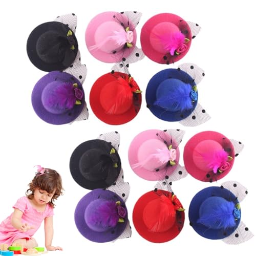 Comebachome Tea -Party -Hut mit Clips für Kinder, 12pcs Mini Tea Party Hüte Haarnadeln mit Blumen Federn & Mesh für Mädchen Kleinkindkostümzubehör Comebachome Tea -Party -Hut mit Clips für Kinder, 12pcs Mini Tea Party Hüte Haarnadeln mit Blumen Federn & Mesh für Mädchen Kleinkindkostümzubehör von Comebachome