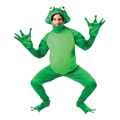 Froschkostüm Erwachsener, lustiger Frosch-Strampler, einteiliges Tier Cosplay-Kostüm für Halloween (M) von Comebachome
