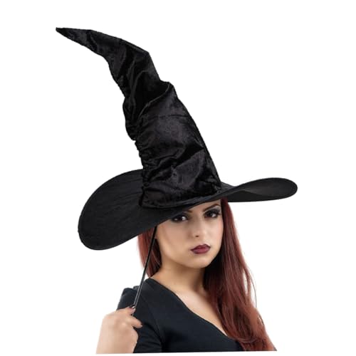 Halloween Hexenhut Großer Frauen Hexenhut Schwarzes Kostümzubehör Halloween Cosplay Accessoires, Kostüm, Hüte von Comebachome