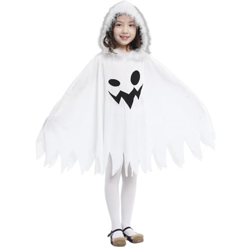 Kleinkind-Geisterkostüm, Ghost Ghost Hooded Cape, niedliche Cloak Halloween Kostüme für Cosplay-Party (110-120 cm) von Comebachome
