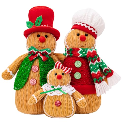 Lebkuchen Plüsch 12x9in Familienmotiv -Flecken Weihnachtsgingerbread -Dekor mit Hut, Schal und entzückende Weihnachtsdekoration für Zuhause, Party, Einkaufszentrum, Dekor Lebkuchen Plüsch 12x9in Familienmotiv -Flecken Weihnachtsgingerbread -Dekor mit Hut, Schal und entzückende Weihnachtsdekoration für Zuhause, Party, Einkaufszentrum, Dekor von Comebachome
