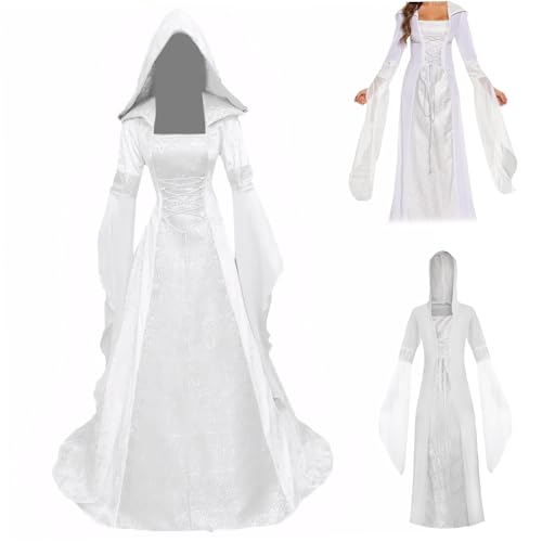 Mittelalterliches Kleid für Frauen, lange Vintage -Kapuze -Renaissance -Kleid für Party Cosplay -Kostüm, S, weißer viktorianischer, mittelalterlich für Frauen Mittelalterliches Kleid für Frauen, lange Vintage -Kapuze -Renaissance -Kleid für Party Cosplay -Kostüm, S, weißer viktorianischer, mittelalterlich für Frauen von Comebachome
